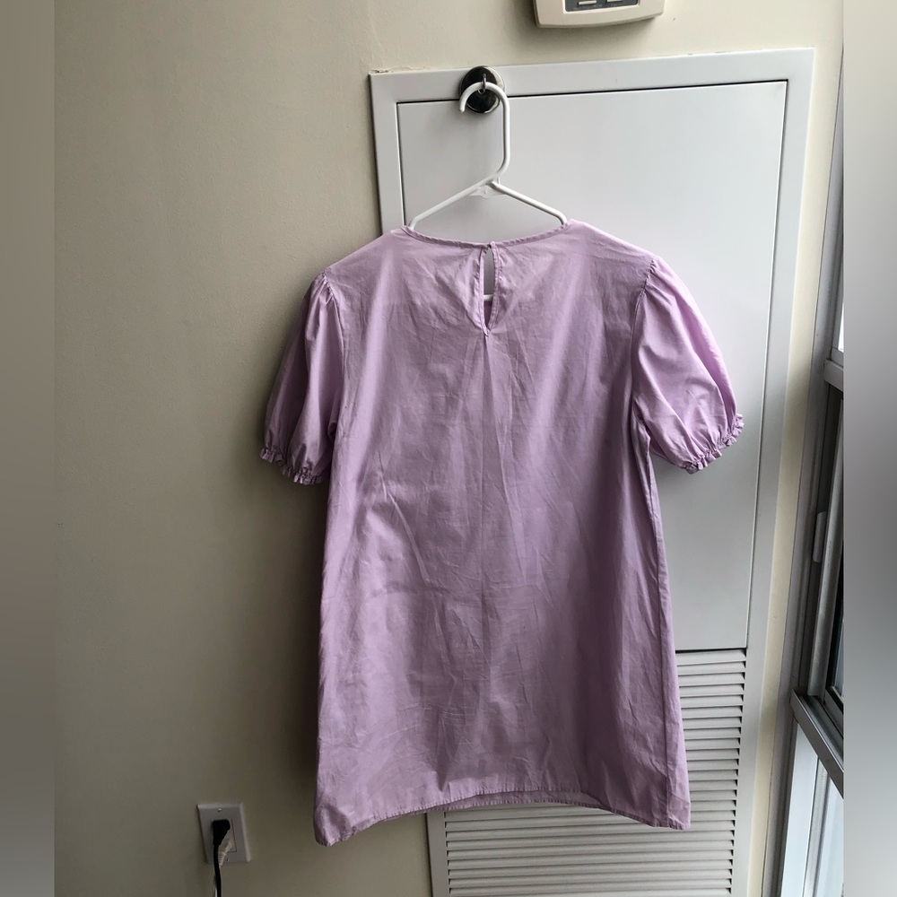 Cotton lilac babydoll ruffle dress - Picture 6 of 7